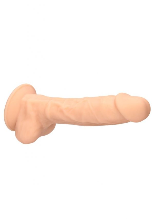 Real Rock Silicone Dildo With Balls 7" Flesh Real Feel - Image 4