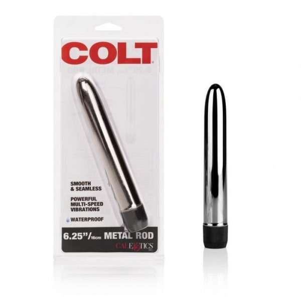COLT 6.25" Sleek Smooth Metal Rod Vibrator Silver