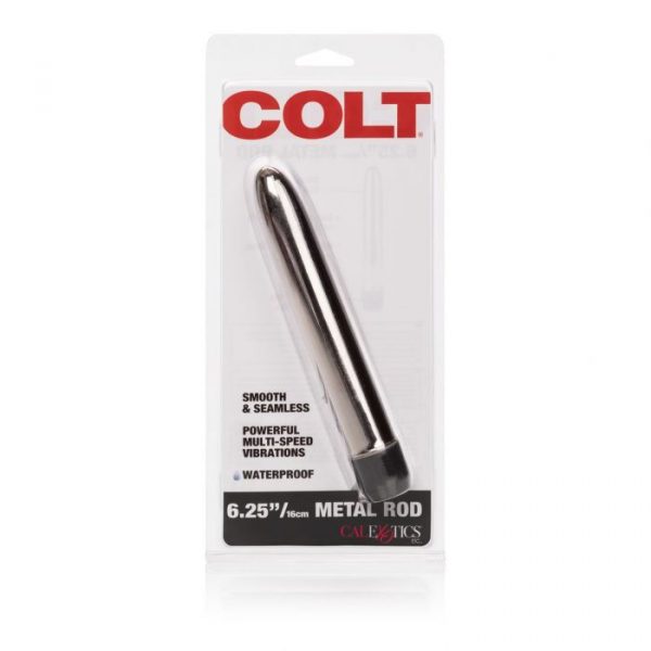 COLT 6.25" Sleek Smooth Metal Rod Vibrator Silver - Image 2