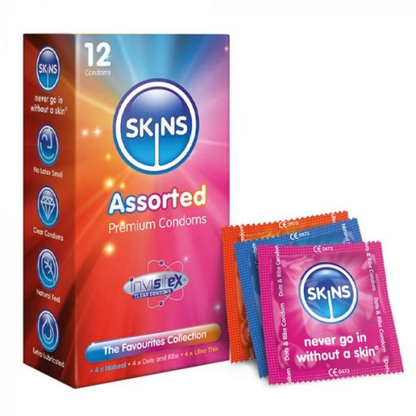 Skins Condoms Assorted 12 Pack International 1 D&R, NAT, UT