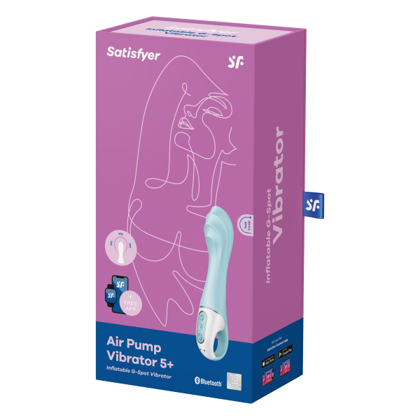 Satisfyer Air Pump G Spot Vibrator 5 Connect App Blue - Image 4