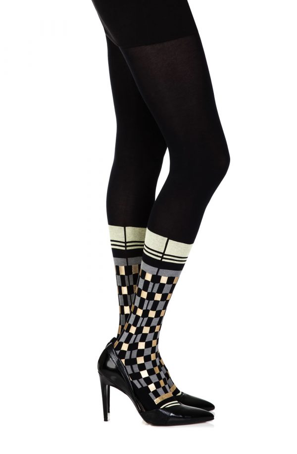 Zohara “Happy Socks” Black Print Tights