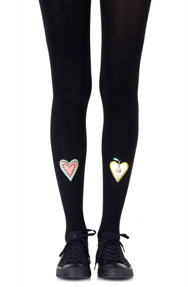 Zohara “Fruit Cocktail” Black Print Tights