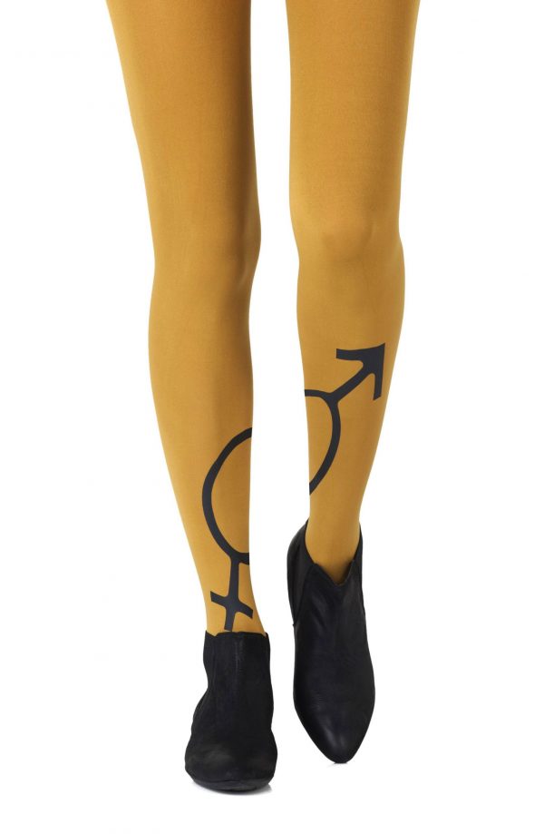 Zohara “Mars + Venus” Black Print Tights