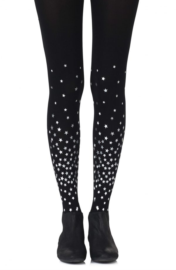 Zohara “Rise And Shine” Silver Print Tights