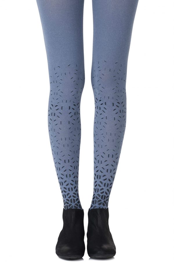 Zohara “Shape Up” Heather Blue Print Tights