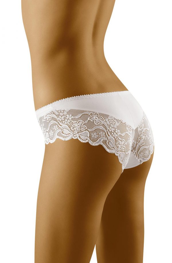 Wolbar Emma Stretch Mesh & Lace Panty Brief White - Image 2