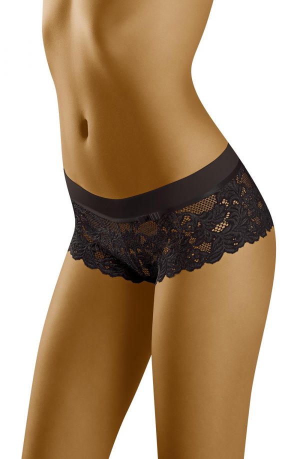 Wolbar Jade Stretch Lace Low Rise Boy Short Black
