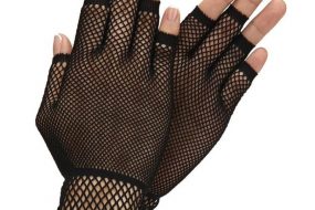 Baci Lingerie Fingerless Fishnet Gloves Black OS